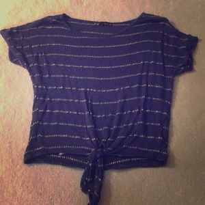 Blue and silver stripped t shirt